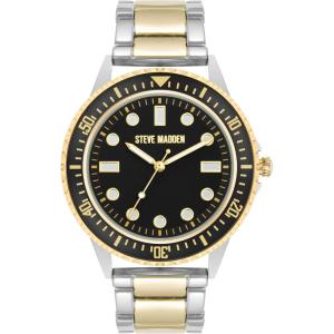 imageSteve Madden Mens Bracelet WatchTwoToneBlack