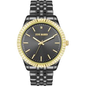 imageSteve Madden Mens Genuine Diamond Dial Bracelet WatchTwoToneDark Gray