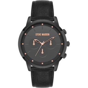 imageSteve Madden Mens Strap WatchBlackGray