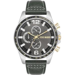 imageSteve Madden Mens Strap WatchGrayTwoTone