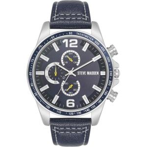 imageSteve Madden Mens Strap WatchNavy BlueSilver
