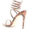 imageSteve Madden Womens Exotica Ankle Wrap Stiletto Dress SandalOrange Snake