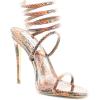 imageSteve Madden Womens Exotica Ankle Wrap Stiletto Dress SandalOrange Snake