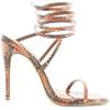 imageSteve Madden Womens Exotica Ankle Wrap Stiletto Dress SandalOrange Snake