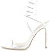 imageSteve Madden Womens Exotica Ankle Wrap Stiletto Dress SandalSilver Snake