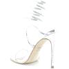 imageSteve Madden Womens Exotica Ankle Wrap Stiletto Dress SandalSilver Snake