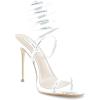 imageSteve Madden Womens Exotica Ankle Wrap Stiletto Dress SandalSilver Snake