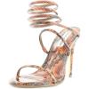 imageSteve Madden Womens Exotica Ankle Wrap Stiletto Dress SandalOrange Snake