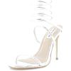 imageSteve Madden Womens Exotica Ankle Wrap Stiletto Dress SandalSilver Snake