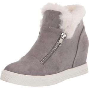 imageSteve Madden Womens Wedgie SneakerGrey Suede Fur