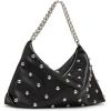 imageSteve Madden Randyy Soft Shoulder Bag with Dome Studs Black