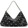 imageSteve Madden Randyy Soft Shoulder Bag with Dome Studs Black