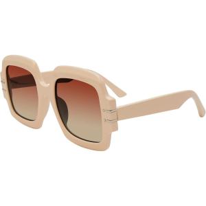 imageSteve Madden Womens Barnes Square SunglassesOff WhiteLight Solid Brown