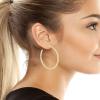 imageStone Hoop EarringsCrystalGold