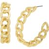 imageSteve Madden Frozen Chain Hoop Earrings