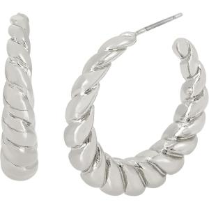imageCroissant Hoop EarringsRHODIUM