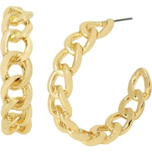imageSteve Madden Frozen Chain Hoop Earrings