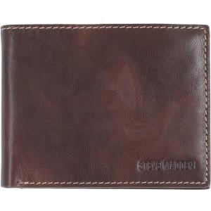 imageSteve Madden Mens Slim Leather Wallet with Extra Capacity Attached Flip PocketsBrownAntique