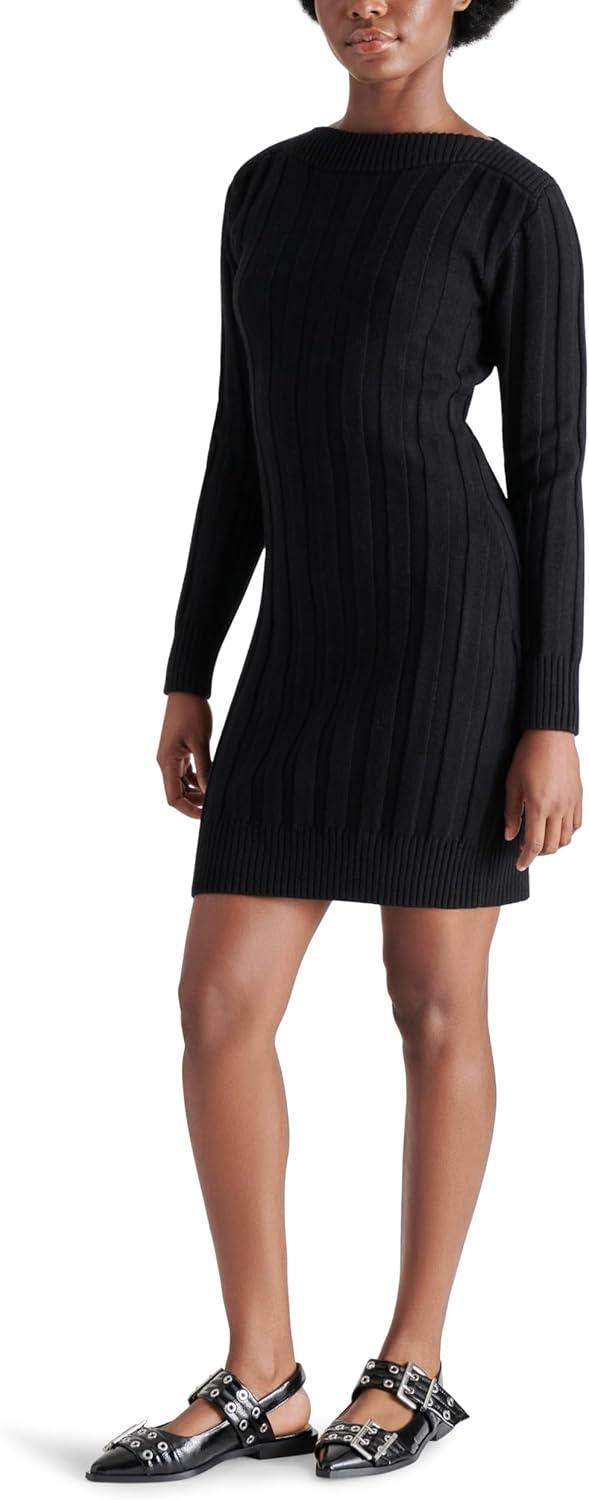 Steve Madden Narsha Sweater - Maglione Donna A Righe Con Collo A Lupetto E Maniche A Campana