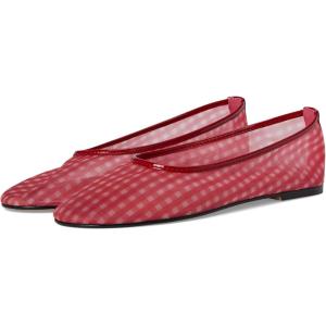imageSteve Madden Womens Meadow Ballet FlatRed Gingham Mesh
