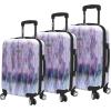 imageSteve Madden 28 Inch Checked Luggage Collection  Scratch Resistant ABS  PC Hardside Suitcase  Designer Lightweight Bag with 8Rolling Spinner Wheels DiamondDiamond