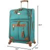 imageSteve Madden Designer Luggage  Checked Large 28 Inch Softside Suitcase  Expandable for Extra Packing Capacity  Lightweight Bag with Rolling Spinner Wheels Harlo Black 28inHarlo Teal Blue