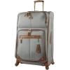 imageSteve Madden Designer Luggage Collection  3 Piece Softside Expandable Lightweight Spinner Suitcase Set  Travel Set Includes an Under Seat Bag 20Inch Carry on and 28Inch Checked SuitcaseHarlo Gray