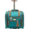 imageSteve Madden Designer Luggage Collection  3 Piece Softside Expandable Lightweight Spinner Suitcase Set  Travel Set Includes an Under Seat Bag 20Inch Carry on and 28Inch Checked SuitcaseHarlo Teal Blue