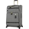 imageSteve Madden Designer Luggage Collection  3 Piece Softside Expandable Lightweight Spinner Suitcase Set  Travel Set includes 20 Inch Carry on 24 Inch ampamp 28Inch Checked Suitcases Harlo GrayPEEKABOO Grey