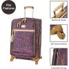 imageSteve Madden Designer Luggage Collection  Expandable 24 Inch Softside Bag  Durable Midsized Lightweight Checked Suitcase with 4Rolling Spinner Wheels Global BlueDark Purple