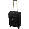 imageSteve Madden Designer Luggage Collection  Lightweight 24 Inch Expandable Softside Suitcase  Midsize Rolling 4Spinner Wheels Checked Bag Black 24in