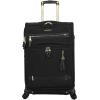 imageSteve Madden Designer Luggage Collection  Lightweight 24 Inch Expandable Softside Suitcase  Midsize Rolling 4Spinner Wheels Checked Bag Black 24in