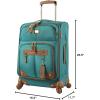 imageSteve Madden Designer Luggage Collection  Lightweight 24 Inch Expandable Softside Suitcase  Midsize Rolling 4Spinner Wheels Checked Bag Harlo BlackHarlo Teal Blue