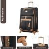 imageSteve Madden Designer Luggage Collection  Lightweight 24 Inch Expandable Softside Suitcase  Midsize Rolling 4Spinner Wheels Checked Bag Harlo BlackHarlo Black