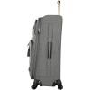 imageSteve Madden Designer Luggage Collection  Lightweight 24 Inch Expandable Softside Suitcase  Midsize Rolling 4Spinner Wheels Checked Bag Harlo BlackPeek A Boo Gray