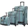 imageSteve Madden Designer Luggage Collection  3 Piece Softside Expandable Lightweight Spinner Suitcase Set  Travel Set Includes an Under Seat Bag 20Inch Carry on and 28Inch Checked SuitcaseLegends Turquoise
