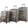 imageSteve Madden Designer Luggage Collection  3 Piece Softside Expandable Lightweight Spinner Suitcase Set  Travel Set includes 20 Inch Carry on 24 Inch ampamp 28Inch Checked Suitcases Harlo GrayHarlo Gray