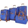 imageSteve Madden DesignerGepckkollektion 4teiliges SoftsideKofferSet ReiseSet enthlt eine Tragetasche 508 cm Handgepck 61 cm und 711 cm Karierte KofferBlue