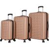 imageSteve Madden Luggage Set 3 Piece  Lightweight Hardside Suitcase set  Includes 20 Inch Carry on 24In28In Checked Bag with 8Wheel Rolling Spinner Rose Gold One Size