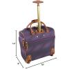 imagesteve madden Designer 15 Inch Carry on Suitcase Small Weekender Overnight Business Travel Luggage Lightweight 2 Rolling Spinner Wheels Under Seat Bag for Women Harlo BlackShadow Purple