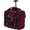 imagesteve madden Designer 15 Inch Carry on Suitcase Small Weekender Overnight Business Travel Luggage Lightweight 2 Rolling Spinner Wheels Under Seat Bag for Women Harlo BlackPeekABoo Purple