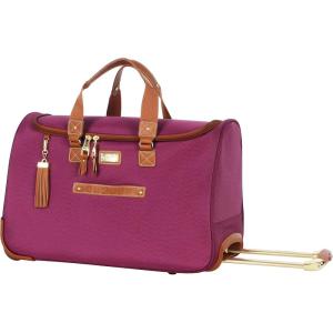 imageSteve Madden Designer Carry On Luggage Collection  Lightweight 20 Inch Duffel Bag Weekender Overnight Business Travel Suitcase with 2 Rolling Spinner Wheels Global BlueGlobal Purple