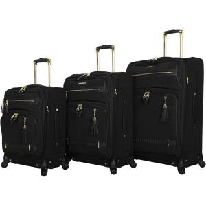imageSteve Madden Designer Luggage Collection  3 Piece Softside Expandable Lightweight Spinner Suitcase Set  Travel Set includes 20 Inch Carry on 24 Inch ampamp 28Inch Checked Suitcases Harlo GrayBlack Grey