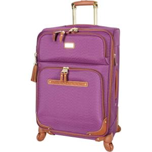 imageSteve Madden Designer Luggage Collection  Expandable 24 Inch Softside Bag  Durable Midsized Lightweight Checked Suitcase with 4Rolling Spinner Wheels Global BluePurple