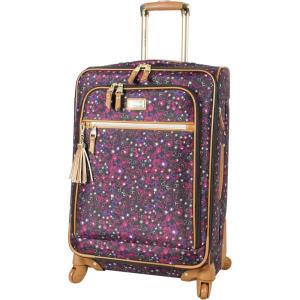 imageSteve Madden Designer Luggage Collection  Expandable 24 Inch Softside Bag  Durable Midsized Lightweight Checked Suitcase with 4Rolling Spinner Wheels Global BlueDark Purple