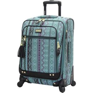 imageSteve Madden Designer Luggage Collection  Expandable 24 Inch Softside Bag  Durable Midsized Lightweight Checked Suitcase with 4Rolling Spinner Wheels Legends TurquoiseLegends Turquoise
