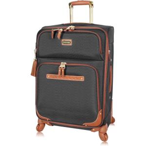 imageSteve Madden Designer Luggage Collection  Expandable 28 Inch Softside Bag for Men ampamp Women  Durable Lightweight Checked Suitcase with 4Rolling Spinner Wheels Global PurpleGlobal Black