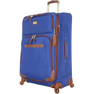 imageSteve Madden Designer Luggage Collection  Expandable 28 Inch Softside Bag for Men ampamp Women  Durable Lightweight Checked Suitcase with 4Rolling Spinner Wheels Global PurpleGlobal Blue