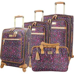 imageSteve Madden DesignerGepckkollektion 4teiliges SoftsideKofferSet ReiseSet enthlt eine Tragetasche 508 cm Handgepck 61 cm und 711 cm Karierte KofferDark Purple