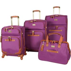 imageSteve Madden DesignerGepckkollektion 4teiliges SoftsideKofferSet ReiseSet enthlt eine Tragetasche 508 cm Handgepck 61 cm und 711 cm Karierte KofferPurple